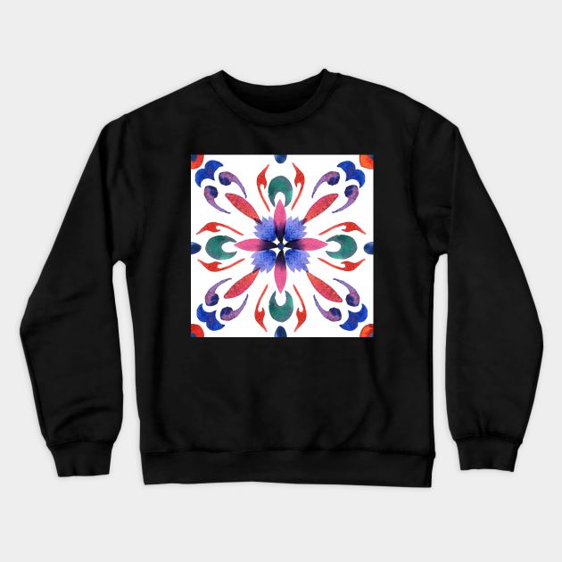 Floral ornament. Watercolor Crewneck Sweatshirt by Olga Berlet